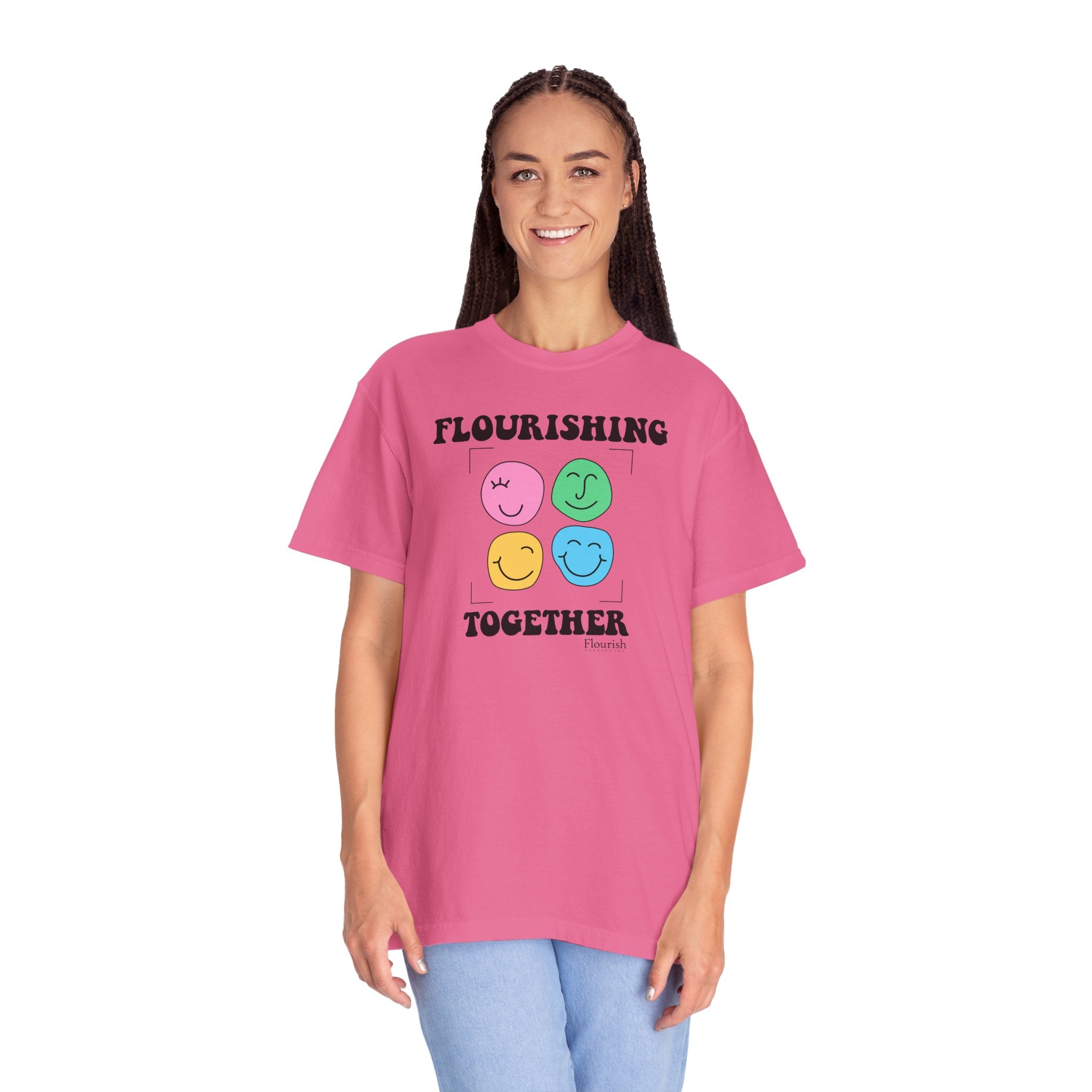 Faces Flourishing Together T-Shirt - Flourish Therapy Collection